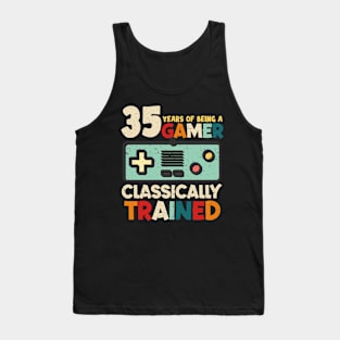 Level 35 Unlocked Tee Cool 35th Birthday Gift For Gamer Men Women 35 Birthday Party Gaming Gift Gamer Birthday Game Console copy Tank Top